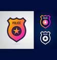 police badge with star in modern gradient style vector image vector image