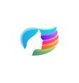 beautiful woman face hair vibrant gradient logo vector image