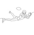 continuous one line drawing american football vector image