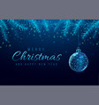wireframe christmas ball and tree vector image