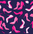 seamless pattern with pink fashionable shoes vector image vector image
