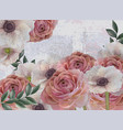 vintage spring flowers background roses vector image
