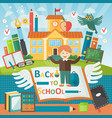 welcome back to school cute kid template vector image
