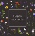 flower card design floral framed square vector image vector image