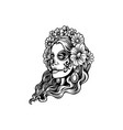 woman dia de los muertos outline vector image vector image