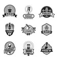 radio emblems podcast broadcast and studio vector image