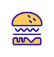 burger icon isolated contour symbol vector image vector image