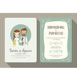 cartoon wedding invitation card template vector image vector image