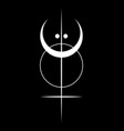 sacred geometry white tattoo logo sun moon vector image vector image