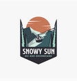 ski badge logo resort skiing vector image vector image