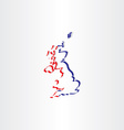 united kingdom stylized icon map vector image