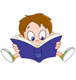 boy reading book vector image vector image