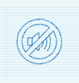 no sound phone sketch icon telephone call cell vector image vector image