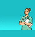 pop art nurse medicine and health vector image vector image