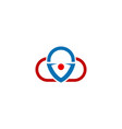 cloud position pin technology logo vector image