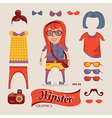 hipster girl with vector image