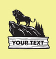 lion snarling on a rock hill vector image vector image