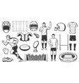 rugby sport football american game players items vector image