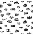 seamless pattern with lips and eyes vector image
