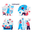 cyberspace concept set virtual reality headset vector image