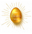 golden easter egg with hand painting patterns vector image vector image