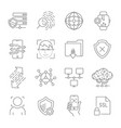 personal data protection icons secure account vector image