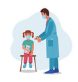 doctor giving vaccine injection to little girl vector image vector image