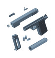 guns parts weapons for war equipments vector image