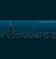 new york multiple lines skyline and landmarks vector image