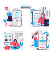 mobile banking concept set online services vector image