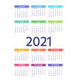 2021 french calendar template year color planner vector image