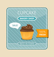 brown cupcake with white chocolate card vector image