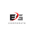 eg modern letter logo design with swoosh vector image