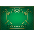 green card with floral gold frame vector image