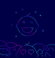 kid baby smiling gradient line icon vector image vector image