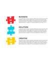 three pieces a puzzle to processes vector image