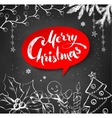 chalk drawn christmas with lettering vector image