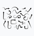 set hand drawn arrows on white background vector image