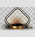 3d minimal luxury podium golden in front black vector image vector image
