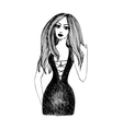 hand drawn party girl vector image