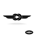 knot with wings black silhouette title logo vector image vector image