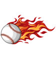 baseball with flames in white background vector image