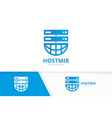 host and planet logo combination server vector image