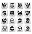 Lucha libre mexican wrestling masks icons Vector Image
