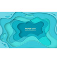 paper cut background 3d minimal water wave shapes vector image vector image