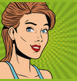 woman girl art pop comic retro female pretty vector image