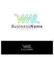 letter wme logo design template initial wme logo vector image vector image