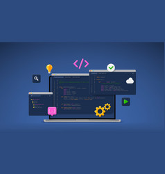 Digital java code text computer software coding Vector Image