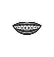 dental braces in black and white human vector image