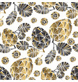gold and black winter holiday seamless pattern vector image